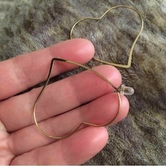 値下不可 新品 ハートフープ ピアス ゴールドの画像