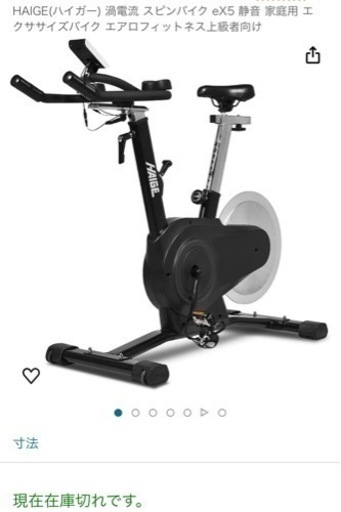 【お引き取り相手様が決まりました】ハイガー eX5 渦電流スピンバイク – 静音・上級者向けエクササイズバイク