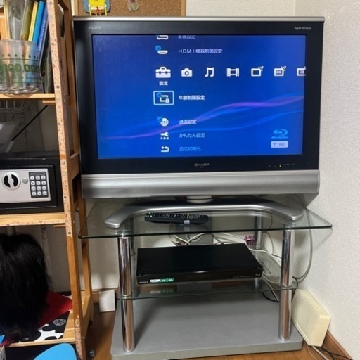 テレビ、テレビ台、録画機セット