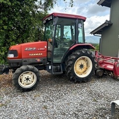 【引き取り限定】ヤンマー エコトラ AF650 トラクター 50馬力 YANMAR ディーゼル KOBASHI ロータリー付き 耕運機 ※修理お勧め。の画像