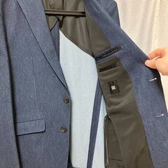 【超美品】スーツセレクト デニム素材 ジャケット メンズの画像