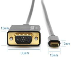 1.8M USB-C - VGA ディスプレイ ケーブルの画像