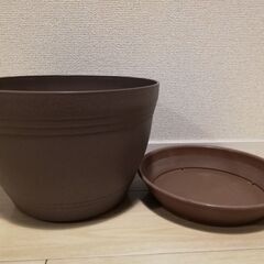 28cm 茶色の鉢植え、受け皿付き - 新品の画像