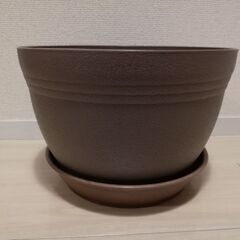 28cm 茶色の鉢植え、受け皿付き - 新品の画像