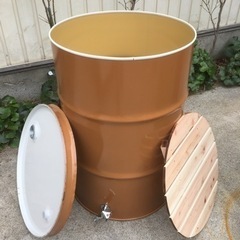 ドラム缶風呂 排水蛇口とすのこ付き 蓋あり