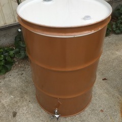 ドラム缶風呂 排水蛇口とすのこ付き 蓋ありの画像