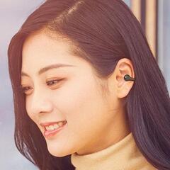 ピンク　Bluetooth5.3 骨伝導イヤホン ブラック イヤーカフの画像