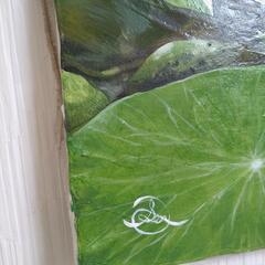 カエルの油絵◇新作◇F4号キャンバス