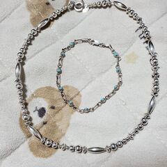 インディアンジュエリー　ナバホパール　ターコイズブレスレットの画像