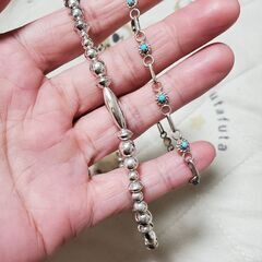 インディアンジュエリー　ナバホパール　ターコイズブレスレットの画像
