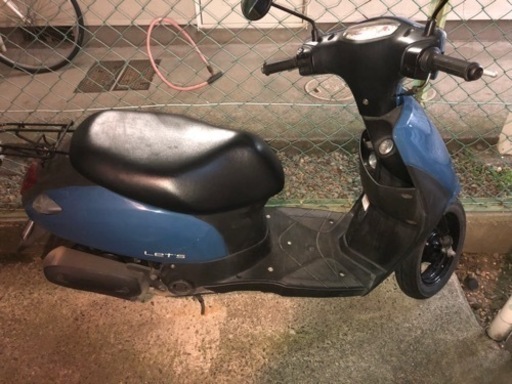 【状態良好】自賠責保険2年間込み、スズキ レッツ4 青　原付バイク 50cc