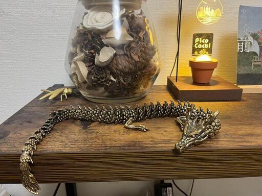 ドラゴン龍 オルゴナイトセット売り真鍮製 オブジェ 可動装飾品置物