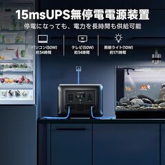ポータブル電源 2500W/2016Wh大容量バッテリー新品 3500+回サイクルリン酸鉄リチウム蓄電池 1時間フル充電 次世代パススルーUPS エコモード省エネの画像