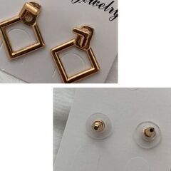 スクエアモチーフ スタッドピアス（新品）の画像