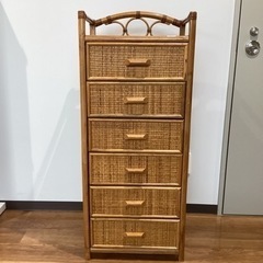 ラタンチェスト【町田市再生家具】　240534