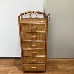 ラタンチェスト【町田市再生家具】　240534の画像