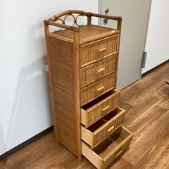 ラタンチェスト【町田市再生家具】　240534の画像