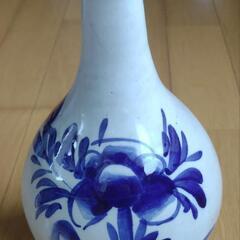 （骨董）伊万里ベロ付き藍の絵付け徳利27cm