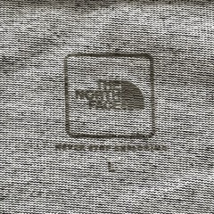 メンズL ノースフェイス スクエアロゴTシャツ グレーの画像