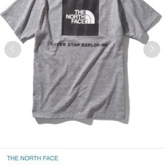 メンズL ノースフェイス スクエアロゴTシャツ グレーの画像