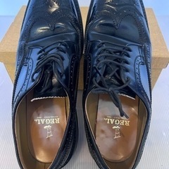 【2足SET】REGAL レザーシューズ ウイングチップ 26EE メダリオンの画像