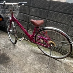 取引決定 サイモト 自転車 シティタイプ カゴ付き ピンク 変速  