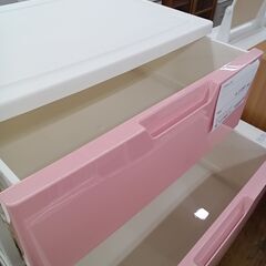 ★ジモティ割あり★  プラチェスト ピンク×ホワイト H81×D40×W55 クリーニング済み MT1353の画像