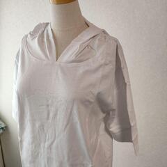 かなエール　レディース　パーカーL　白色　綿100％　新品未使用　送料無料の画像