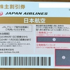 【引き取り決まりました】日本航空　JAL　株主優待券　航空券