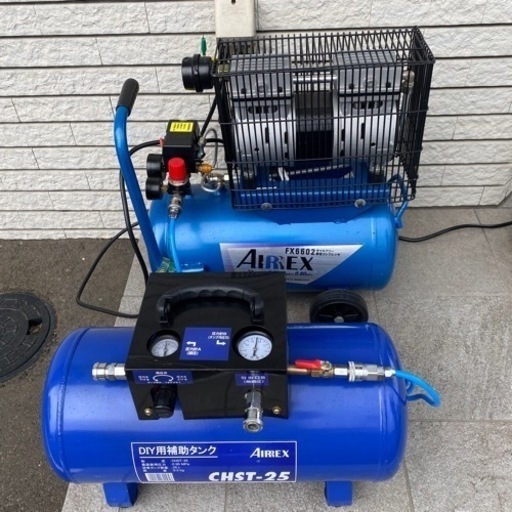 アネスト岩田 コンプレッサー F6602 2タンクタイプ 予備タンク ホース付