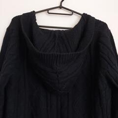 レディース ニットワンピース M フード付きの画像