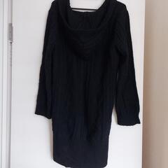 レディース ニットワンピース M フード付きの画像