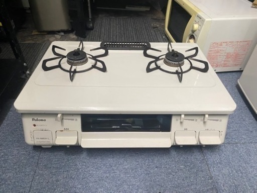 配送可能　保証付き　ガステーブルコンロ[59cm][プラチナカラートップ：ナチュラルホワイト][左強火力]