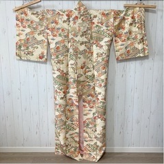 ⑦【新品】着物 もみじ 紅葉 レトロ 昭和 お誂え アンティーク 正絹 着物 レディースの画像