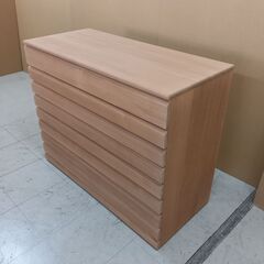 未使用訳あり 桐洋風チェスト ８段 ナチュラル 桐箪笥 桐収納 和箪笥 和ダンス 和室 クローゼット 和家具 着物収納 和タンス 収納タンス