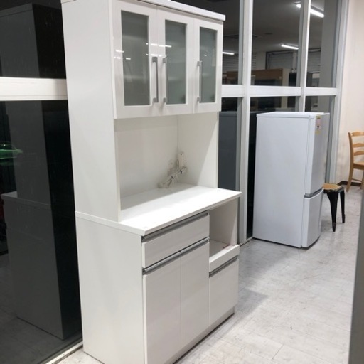 ニトリレンジボード3枚扉レジューム90GTホワイト【トレファク堺福田店】