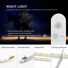 白色　3ｍ　LED テープライト 人感センサーライト 自動点灯 　電池式の画像