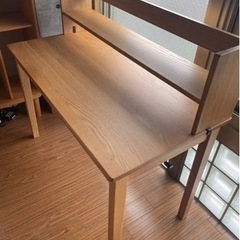 MUJI 無印良品 オーク材 勉強机 木製デスク 上置きセット
