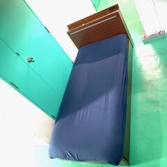 無料 メーカー不明 シングルベッド マットレス付き 引き出し付き...