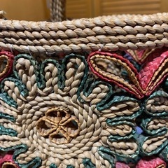 レトロかわいい💓お花カゴバッグの画像