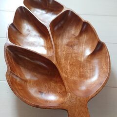 木製　チーク　無垢材　大皿の画像