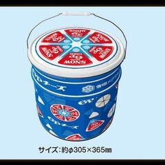 特大【当選品/ 非売品】雪印　6pチーズ　 ペール缶　 バケツ缶　椅子　収納 イスの画像