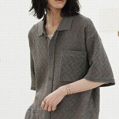 WYM LIDNMのJACQUARD MESH KNIT SHI...