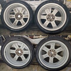 タイヤ2022年製 ホイール+タイヤセット 215/45R17 114.3 純正流用 DUNLOP ENASAVE EC204 トヨタ 195/65R15の車にの画像