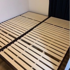 ニトリ製シングルベッド✖️2床(ダークブラウン)の画像