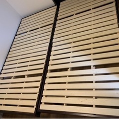 ニトリ製シングルベッド✖️2床(ダークブラウン)の画像