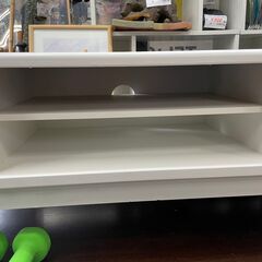 【リサイクルショップどりーむ鹿大前店】No.9885 TV台　ホワイト　引き出し付き　テレビボード　足付きの画像