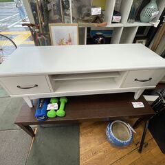 【リサイクルショップどりーむ鹿大前店】No.9885 TV台　ホワイト　引き出し付き　テレビボード　足付きの画像