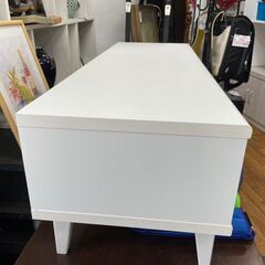 【リサイクルショップどりーむ鹿大前店】No.9885 TV台　ホワイト　引き出し付き　テレビボード　足付きの画像