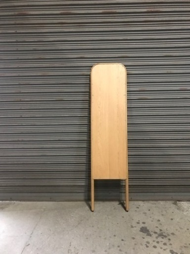 家具 ミラー/鏡　立て掛けタイプ　オーク無垢材　ナチュラル　曲木加工　2台有ります